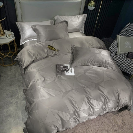 Asia Geometric Cotton Duvet Cover Set