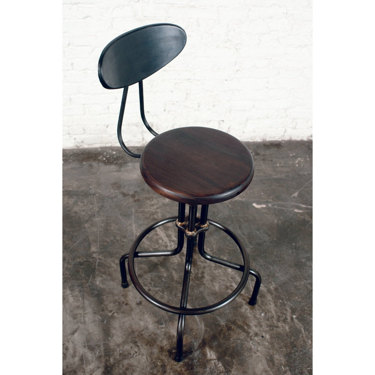 District Eight V19c-b Adjustable Stool in Burnt Brown HGDA144