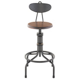 District Eight V19c-b Adjustable Stool in Burnt Brown HGDA144