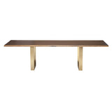 Nuevo Living Versailles 112" Dining Table in Gold/Seared HGNA343