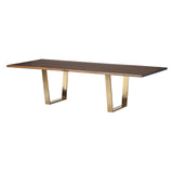 Nuevo Living Versailles 112" Dining Table in Gold/Seared HGNA343