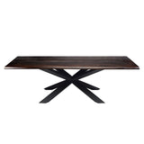 Nuevo Living Oak Matte Couture Dining Table In Seared/Black HGSX195