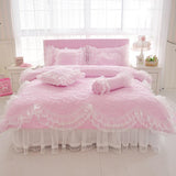 Amani Double-Layered Ruffled Cotton Lace Duvet Cover Set Duvet Cover Set - Point Design Color 2 / 1m Twin size 3Pcs pointdsgn.com