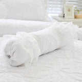 Amani Double-Layered Ruffled Cotton Lace Duvet Cover Set