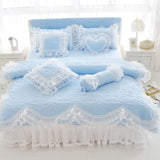 Amani Double-Layered Ruffled Cotton Lace Duvet Cover Set Duvet Cover Set - Point Design Color 3 / 1m Twin size 3Pcs pointdsgn.com