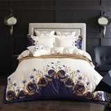 Zaydena Luxury Embroidered Egyptian Cotton Duvet Cover Set Duvet Cover Set - Venetto Design King / 4 Pieces Set Venettodesign.com