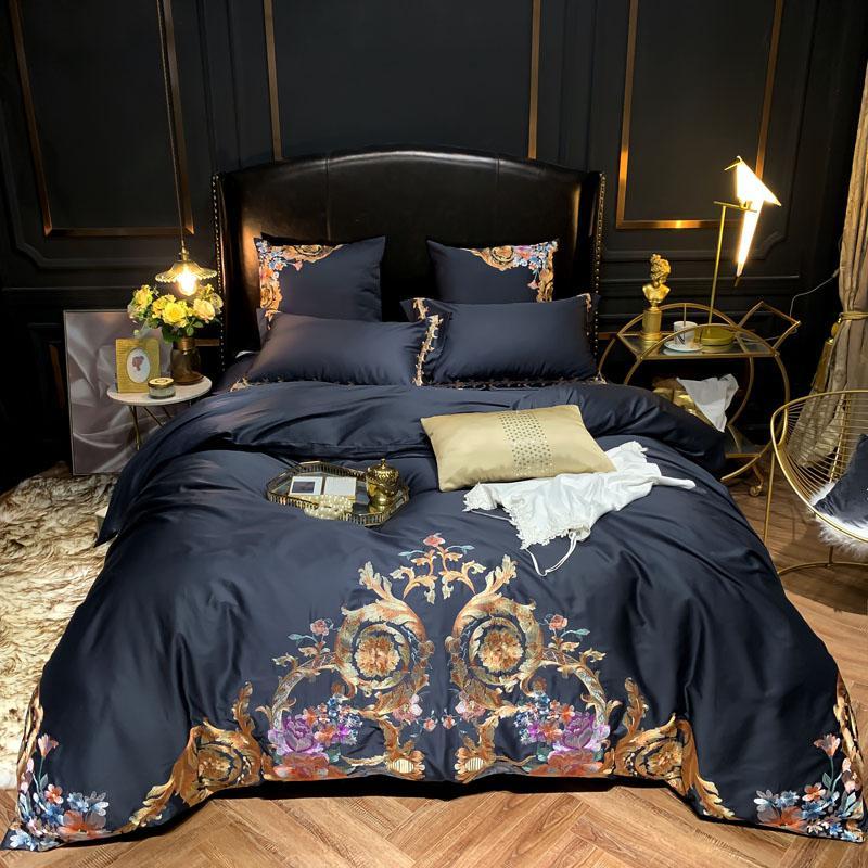 Leroux Egyptian Cotton Premium Embroidery Duvet Cover Set Duvet Cover Set - Venetto Design King / 4 Pieces Venettodesign.com