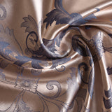 Fateena Silver Brown Luxury Satin Cotton Lace Duvet Cover Set