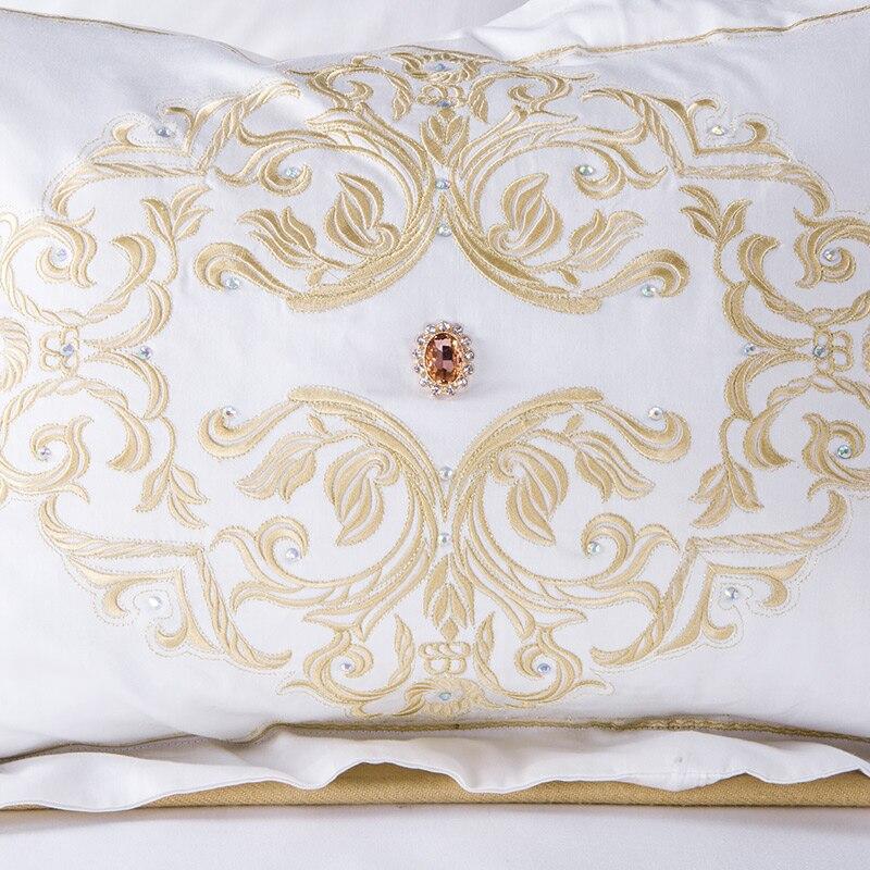 DeLuxxe White Egyptian Cotton Embroidery Duvet Cover Set