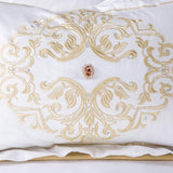 DeLuxxe White Egyptian Cotton Embroidery Duvet Cover Set