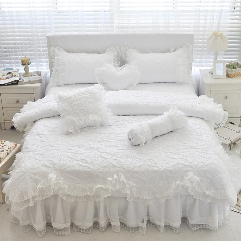 Amani Double-Layered Ruffled Cotton Lace Duvet Cover Set Duvet Cover Set - Venetto Design Color 1 / 1m Twin size 3Pcs Venettodesign.com