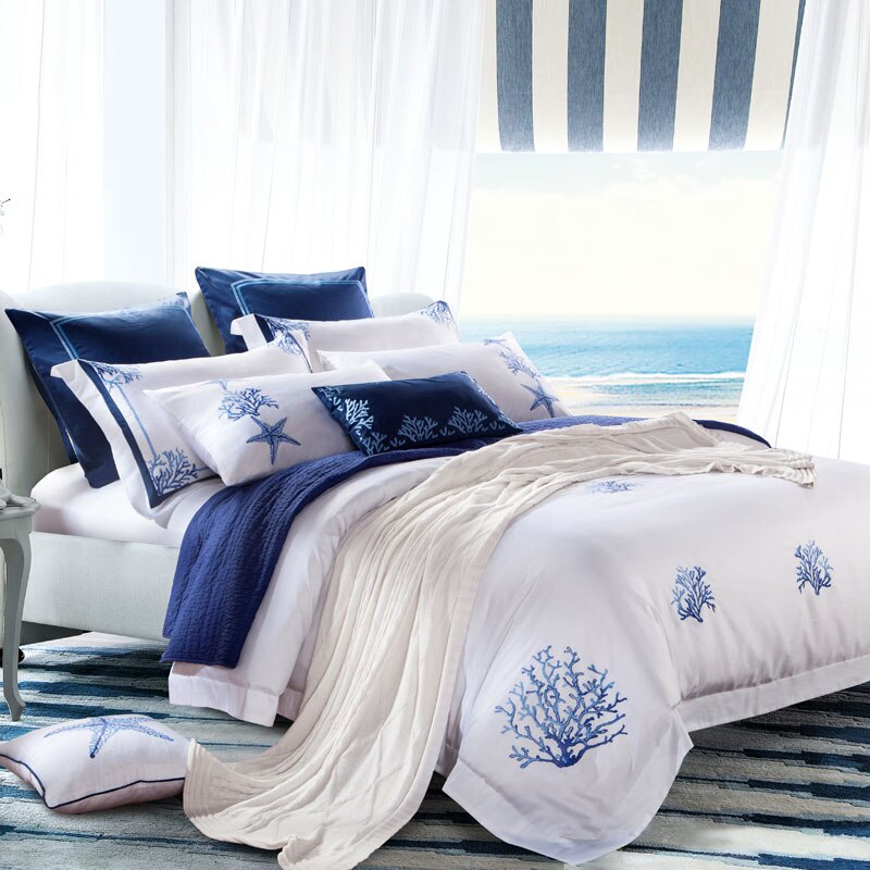 Amellora Egyptian Cotton Embroidered Tribute Silk Duvet Cover Set