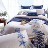 Amellora Egyptian Cotton Embroidered Tribute Silk Duvet Cover Set