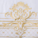 DeLuxxe White Egyptian Cotton Embroidery Duvet Cover Set