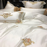 Karlena Oriental Egyptian cotton Embroidery Luxury Royal Duvet Cover Set