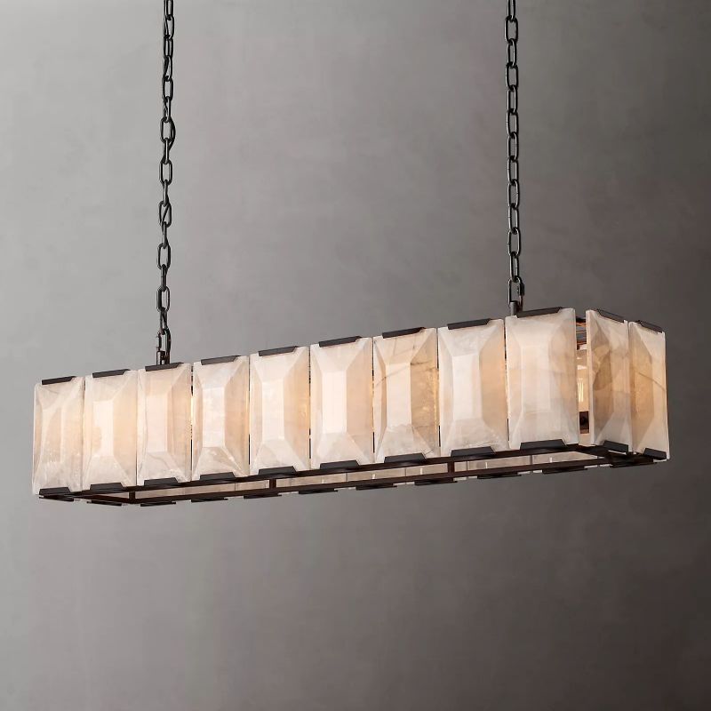 Harson Calcite Rectangular Chandelier 62"