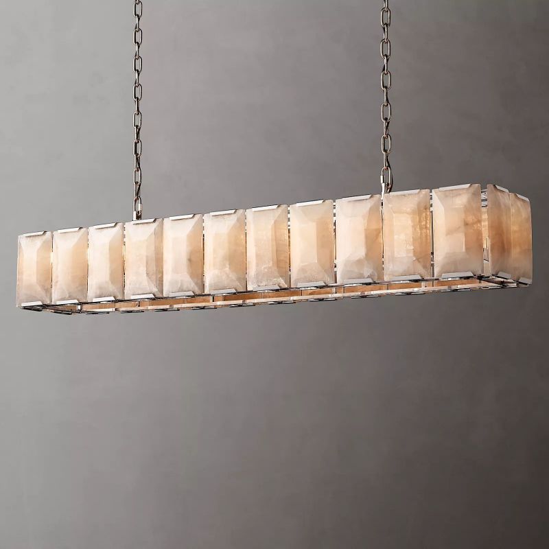 Harson Calcite Rectangular Chandelier 74"