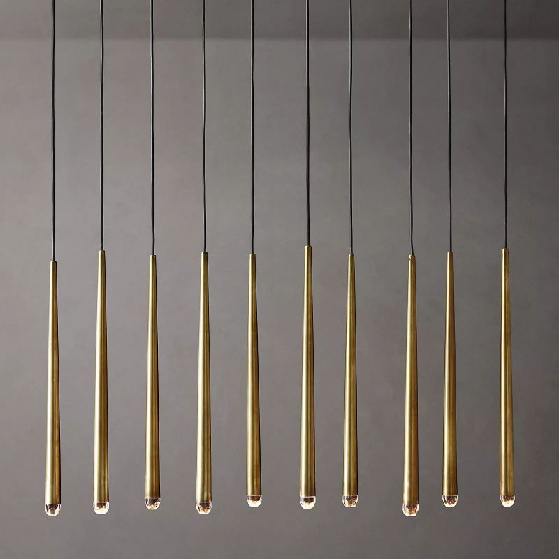 Harley Modern Linear Chandelier 48" chandeliers for dining room,chandeliers for stairways,chandeliers for foyer,chandeliers for bedrooms,chandeliers for kitchen,chandeliers for living room Rbrights Lacquered Burnished Brass  