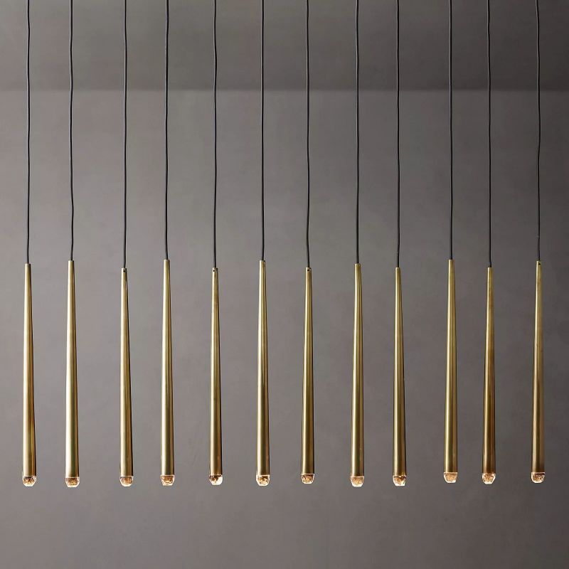 Harley Modern Linear Chandelier 60" chandeliers for dining room,chandeliers for stairways,chandeliers for foyer,chandeliers for bedrooms,chandeliers for kitchen,chandeliers for living room Rbrights Lacquered Burnished Brass  