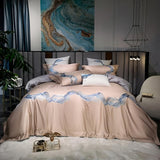 Amber Embroidered Egyptian Cotton Duvet Cover Set Duvet Cover Set - Venetto Design Color 2 / Queen size 4Pcs Venettodesign.com