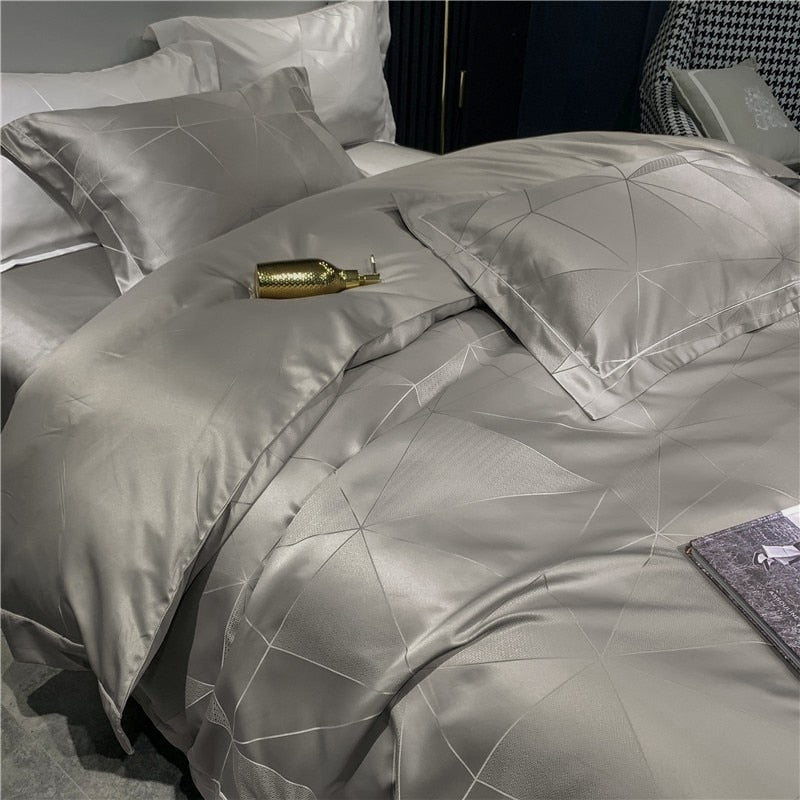 Asia Geometric Cotton Duvet Cover Set