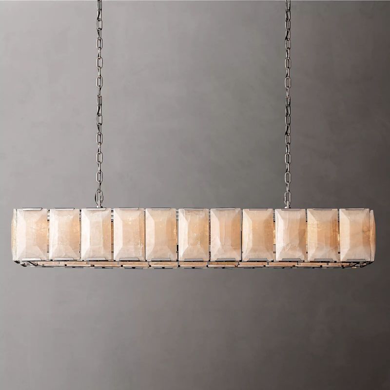 HARLOY Calcite Rectangular Chandelier 74"