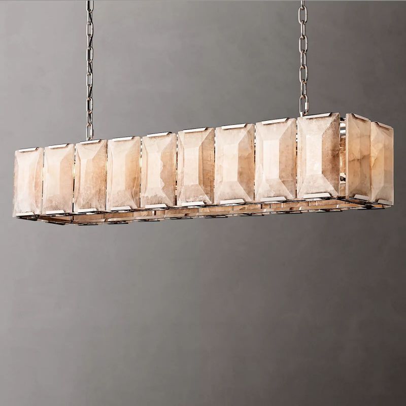 HARLOY Calcite Rectangular Chandelier 62"