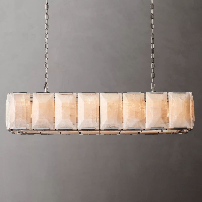 HARLOY Calcite Rectangular Chandelier 55"