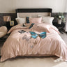 Danica Butterfly Embroidered Egyptian Cotton Duvet Cover Set Duvet Cover Set - Venetto Design Color 2 / Flat Bed Sheet / Queen size 4Pcs Venettodesign.com