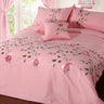 Ruzanna Flowers Embroidered Cotton Soft Bedding set Duvet Cover Set - Point Design Pink / Full | 4 Pieces pointdsgn.com