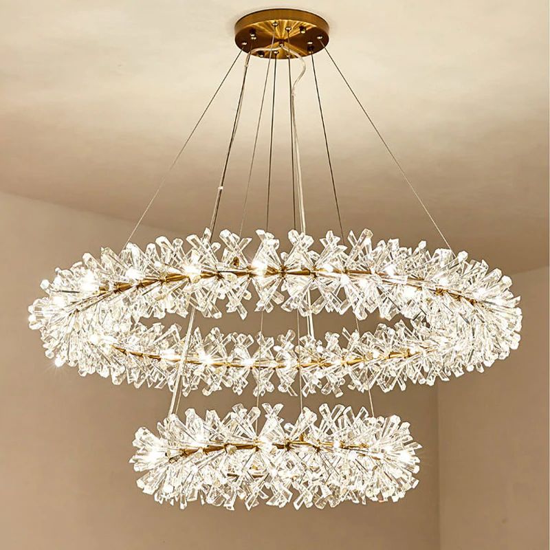 Isaber 2-Tier Ring Crystal Chandelier chandeliers for dining room,chandeliers for stairways,chandeliers for foyer,chandeliers for bedrooms,chandeliers for kitchen,chandeliers for living room Rbrights Medium 39.37"D  