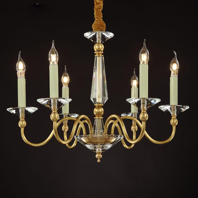 styld crystal candle chandelier with 6 lights 26"