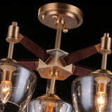 styl creative ceiling lamp made of copper and glass with 6 lights W26"