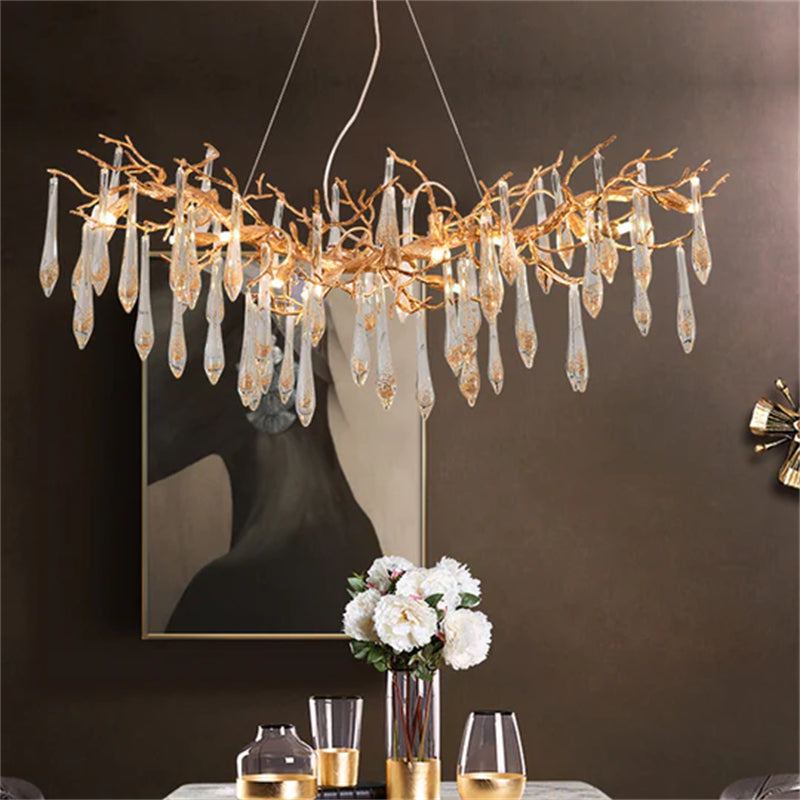 Jana Postmodern Crystal Creative Branch Chandelier chandeliers for dining room,chandeliers for stairways,chandeliers for foyer,chandeliers for bedrooms,chandeliers for kitchen,chandeliers for living room Rbrights 47.24"L  