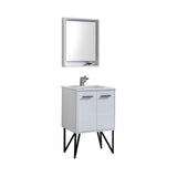 KubeBath Bosco Single Modern Bathroom Vanity w/ Quartz Countertop