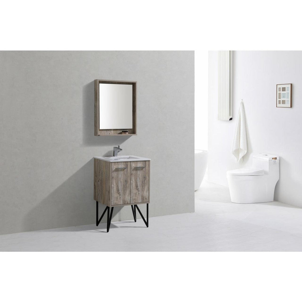 KubeBath Bosco Single Modern Bathroom Vanity w/ Quartz Countertop