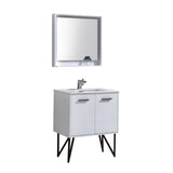 KubeBath Bosco Single Modern Bathroom Vanity w/ Quartz Countertop