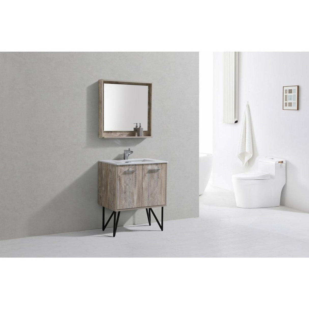 KubeBath Bosco Single Modern Bathroom Vanity w/ Quartz Countertop