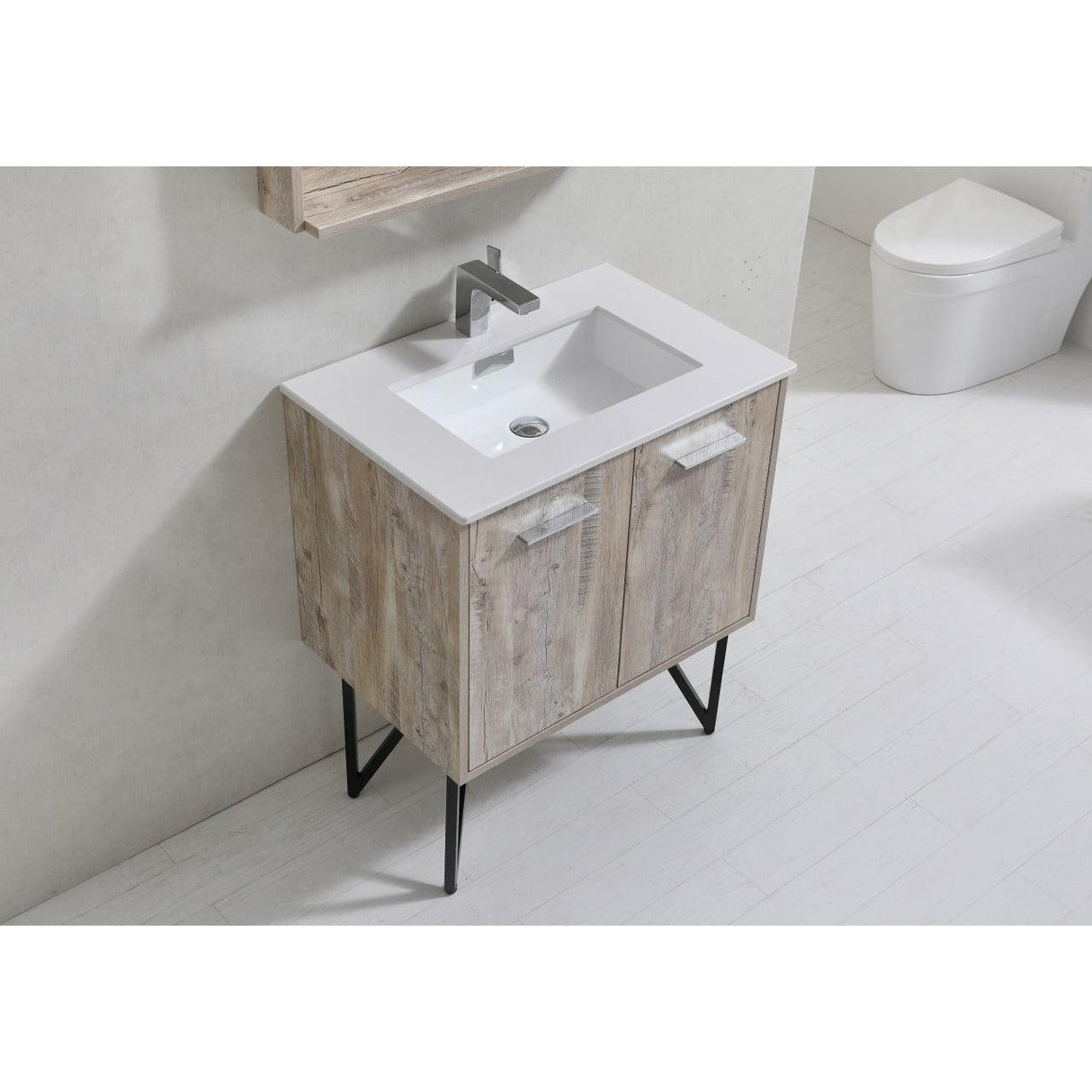 KubeBath Bosco Single Modern Bathroom Vanity w/ Quartz Countertop