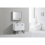 KubeBath Bosco Single Modern Bathroom Vanity w/ Quartz Countertop