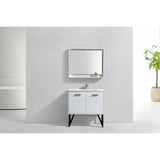 KubeBath Bosco Single Modern Bathroom Vanity w/ Quartz Countertop - Sea & Stone Bath