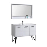 KubeBath Bosco Single Modern Bathroom Vanity w/ Quartz Countertop