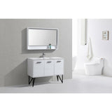 KubeBath Bosco Single Modern Bathroom Vanity w/ Quartz Countertop