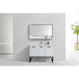 KubeBath Bosco Single Modern Bathroom Vanity w/ Quartz Countertop - Sea & Stone Bath