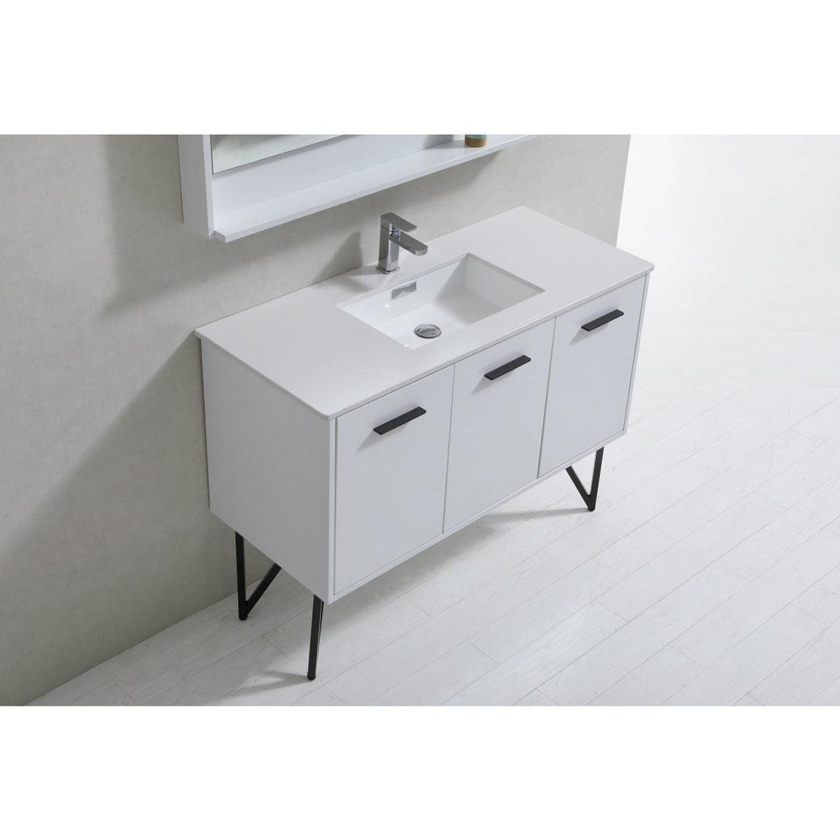 KubeBath Bosco Single Modern Bathroom Vanity w/ Quartz Countertop