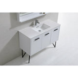 KubeBath Bosco Single Modern Bathroom Vanity w/ Quartz Countertop