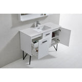 KubeBath Bosco Single Modern Bathroom Vanity w/ Quartz Countertop