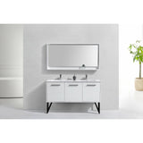 KubeBath Bosco Double Sink Modern Bathroom Vanity w/ Quartz Countertop - Sea & Stone Bath