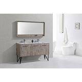 KubeBath Bosco Double Sink Modern Bathroom Vanity w/ Quartz Countertop