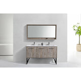 KubeBath Bosco Double Sink Modern Bathroom Vanity w/ Quartz Countertop - Sea & Stone Bath